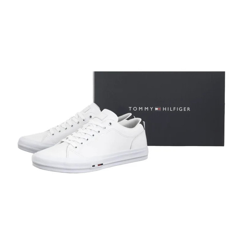 Tommy Hilfiger TH Hi Vulc Street Lth Patch White/Desert Sky FM0FM05312 0K5 (TH1326-a) sportiniai bateliai 
