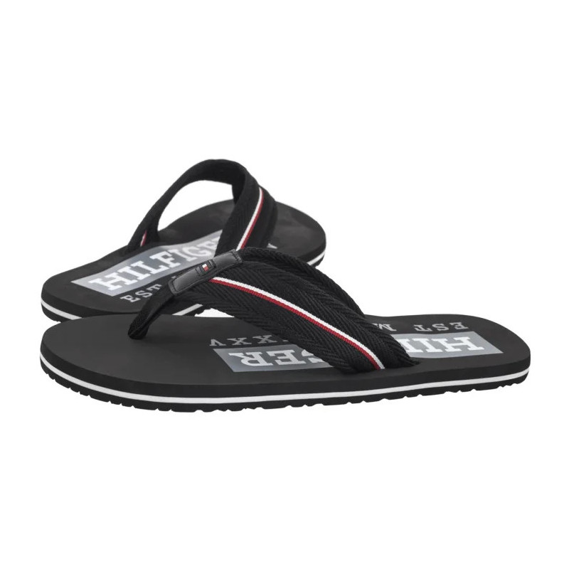 Tommy Hilfiger Corporate Hilfiger Beach Sandal Black FM0FM05436 BDS (TH1321-b) batai