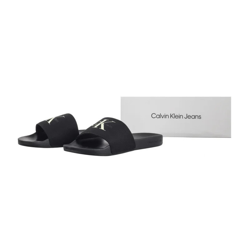 Calvin Klein Slide Monologo Cv Ck Black/White Jade YM0YM01367 01M (CK672-a) sussid
