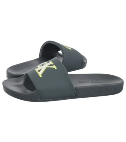 Calvin Klein Slide Jelly Mono Pu Seaside Aqua/White YM0YM01281 02M (CK673-a) čības