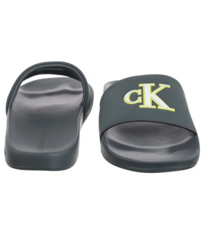 Calvin Klein Slide Jelly Mono Pu Seaside Aqua/White YM0YM01281 02M (CK673-a) šlepetės