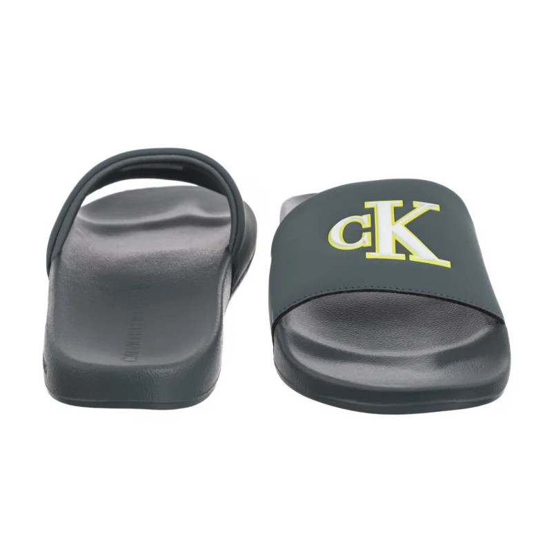 Calvin Klein Slide Jelly Mono Pu Seaside Aqua/White YM0YM01281 02M (CK673-a) šlepetės