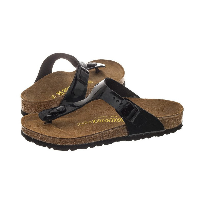 Birkenstock Gizeh Patent Black 043661 (BK5-c) flip flops