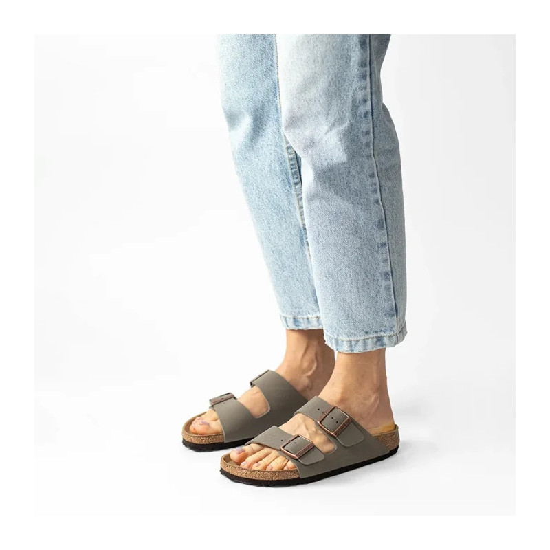 Birkenstock Arizona BF Nubuk Stone 151213 (BK19-b) Sieviešu apavi/Flip Flops