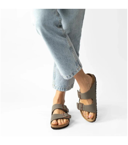 Birkenstock Arizona BF Nubuk Stone 151213 (BK19-b) Sieviešu apavi/Flip Flops