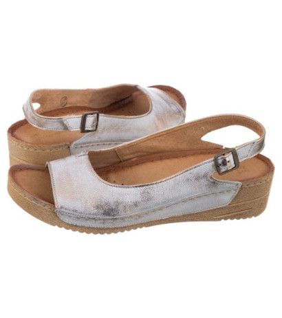 Maciejka Złote/Białe 01974-27/00-5 (MA73-k) sandals