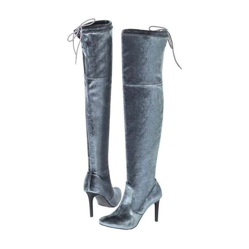 Carinii Szare/Niebieskie Strecz B3913 (CI211-b) high heels