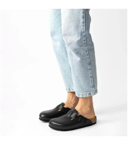 Birkenstock Boston Czarne 0060193 (BK53-a) Moteriški batai/šlepetės