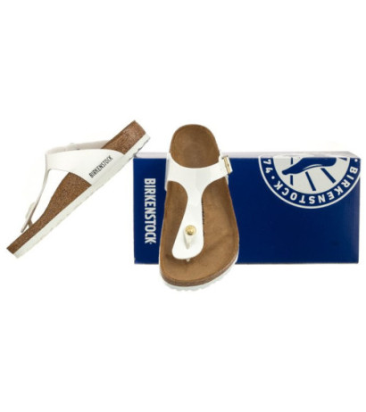 Birkenstock Gizeh BS Patent White 1005299 (BK51-b) flip flops