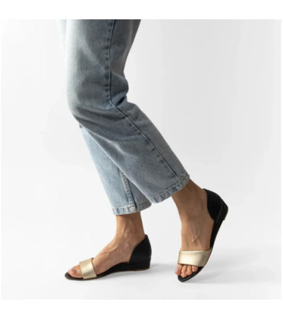 Maciejka Czarne/Złote 01971-46/00-5 (MA346-b) sandals