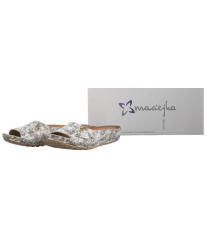 Maciejka Brązowe/Złote w Kwiaty 02628-46/00-1 (MA238-f) Women's Shoes/Flip Flops