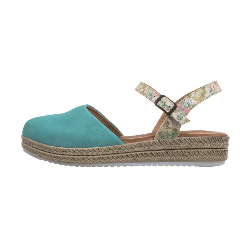 Maciejka Turkusowe w Kwiaty 03065-06/00-5 (MA472-f) sandals