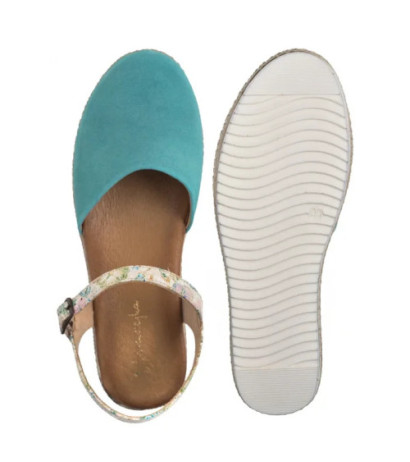 Maciejka Turkusowe w Kwiaty 03065-06/00-5 (MA472-f) sandals