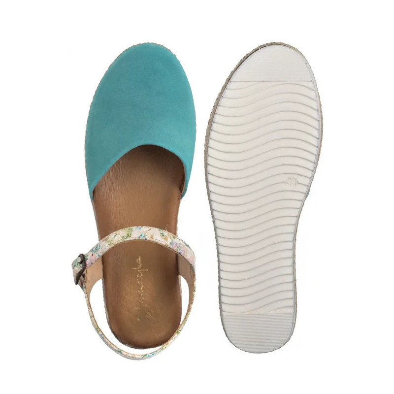 Maciejka Turkusowe w Kwiaty 03065-06/00-5 (MA472-f) sandalai