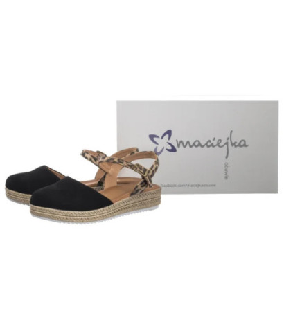 Maciejka Czarne w Panterkę 03065-20/00-5 (MA472-g) sandalai