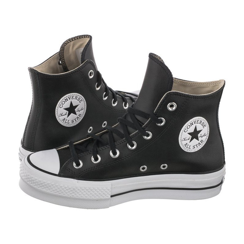 Converse CT All Star Lift Clean Hi Black/Black/White 561675C (CO446-a) apavi