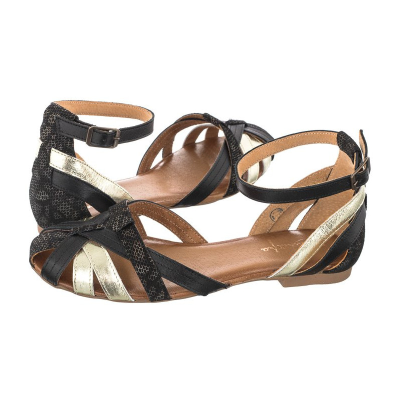 Maciejka Czarne/Złote 01924-46/00-5 (MA600-e) sandals