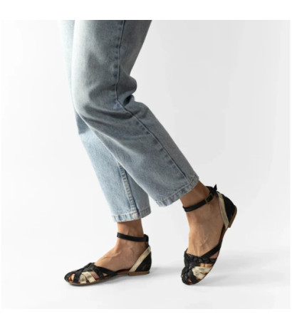 Maciejka Czarne/Złote 01924-46/00-5 (MA600-e) sandals