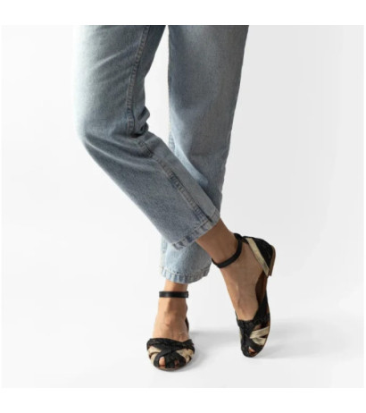 Maciejka Czarne/Złote 01924-46/00-5 (MA600-e) sandales