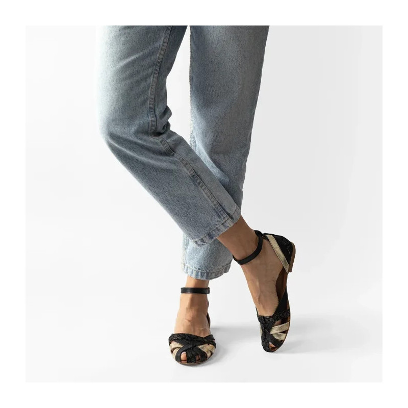 Maciejka Czarne/Złote 01924-46/00-5 (MA600-e) sandales