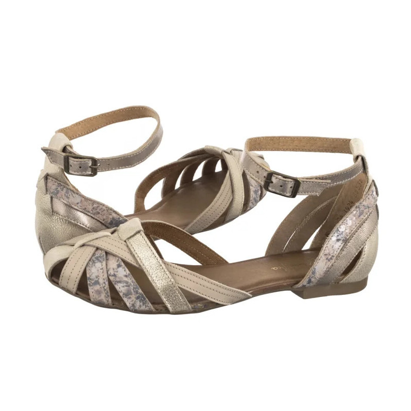 Maciejka Beżowe Kwiatki 01924-47/00-0 (MA600-i) sandals