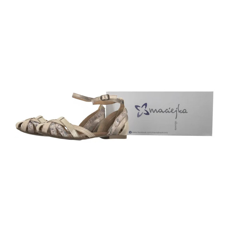 Maciejka Beżowe Kwiatki 01924-47/00-0 (MA600-i) sandals
