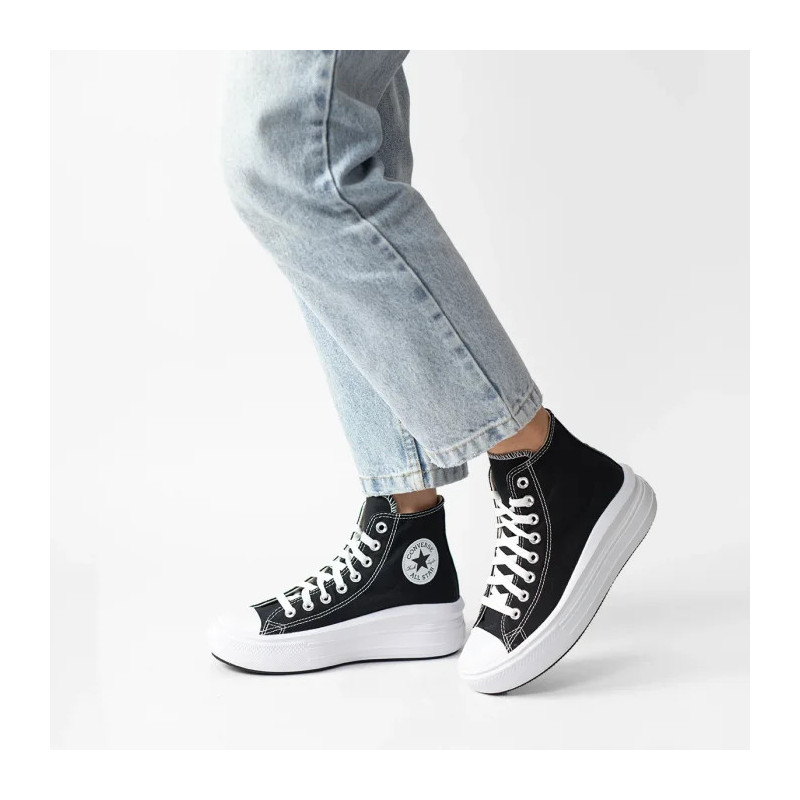 Converse CT All Star Move Hi Black/Natural Ivory/White 568497C (CO448-a) apavi
