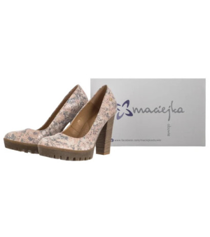 Maciejka Kwiaty Beż 02629-04/00-1 (MA678-b) kurpes