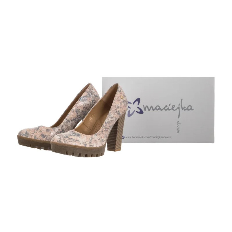 Maciejka Kwiaty Beż 02629-04/00-1 (MA678-b) kurpes