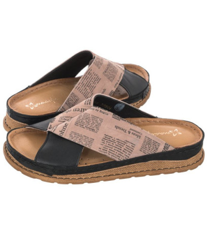 Maciejka Czarne/Brązowe 04986-01/00-0 (MA769-a) Sieviešu apavi/Flip Flops