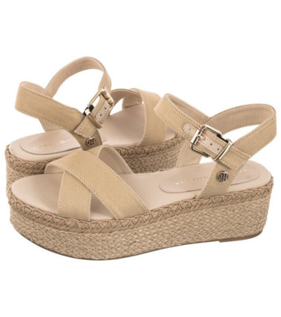 Tommy Hilfiger Shiny Touches Flatform Wedge Light Gold FW0FW06245 0LJ (TH480-a) shoes