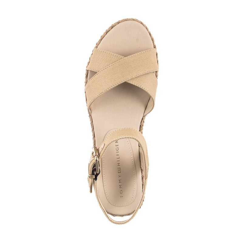 Tommy Hilfiger Shiny Touches Flatform Wedge Light Gold FW0FW06245 0LJ (TH480-a) shoes