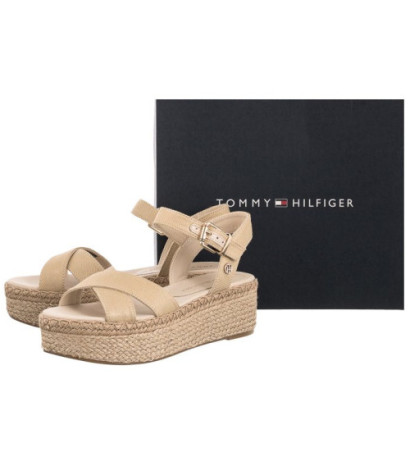 Tommy Hilfiger Shiny Touches Flatform Wedge Light Gold FW0FW06245 0LJ (TH480-a) shoes