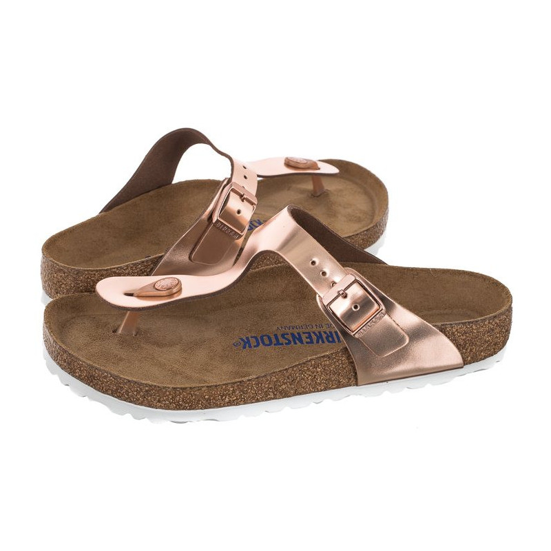 Birkenstock Gizeh BS Soft Footbed Metallic Copper 1005048 (BK189-a) apavi