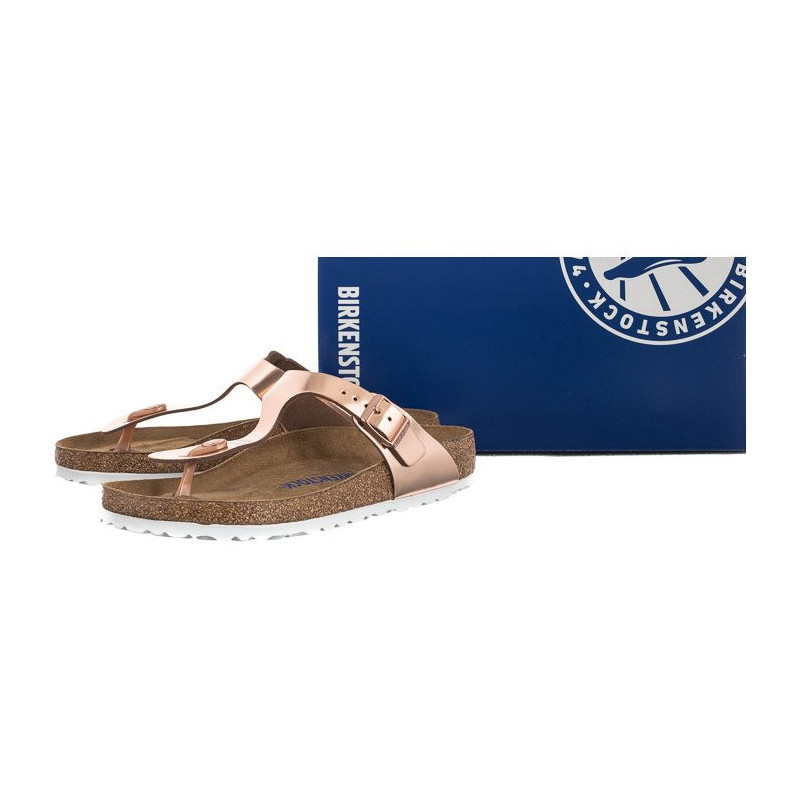 Birkenstock Gizeh BS Soft Footbed Metallic Copper 1005048 (BK189-a) apavi