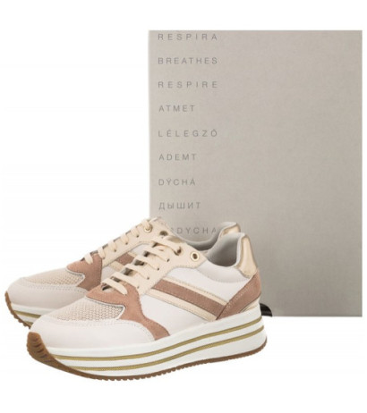 Geox D Kency B Off White/Dk Skin D16QHB 08522 C1Q5Q (GE22-a) sportiniai bateliai