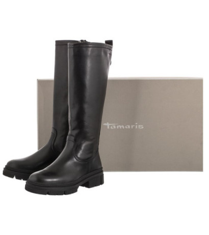 Tamaris Czarne 1-25622-29 003 Black Leather (TM405-a) zābaki