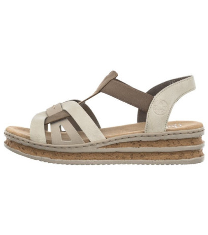 Rieker Beżowe 62918-22 Beige Combination (RI30-b) kurpes