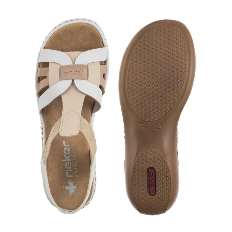 Rieker Białe 65918-81 White Combination (RI13-b) sandales