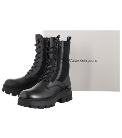 Calvin Klein Chunky Combat Laceup Zip YW0YW00740 Black (CK181-a) kurpes