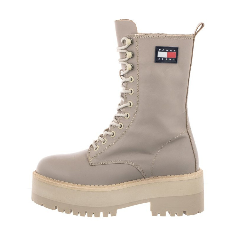 Tommy Hilfiger Tommy Jeans Flatform Padded Boot EN0EN01954 PKF Crushed Pebble (TH636-a) zābaki