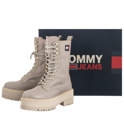 Tommy Hilfiger Tommy Jeans Flatform Padded Boot EN0EN01954 PKF Crushed Pebble (TH636-a) zābaki