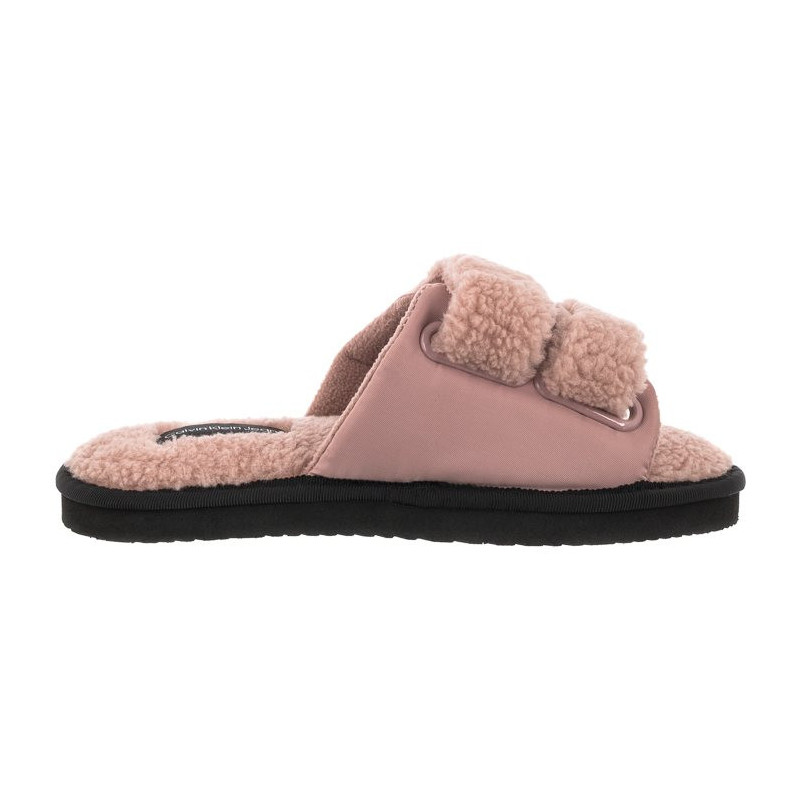Calvin Klein Home Slide Velcro Shearling YW0YW00861 0J0 Adobe Rose (CK217-a) Moteriški batai/šlepetės