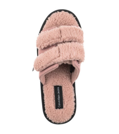 Calvin Klein Home Slide Velcro Shearling YW0YW00861 0J0 Adobe Rose (CK217-a) Sieviešu apavi/Flip Flops