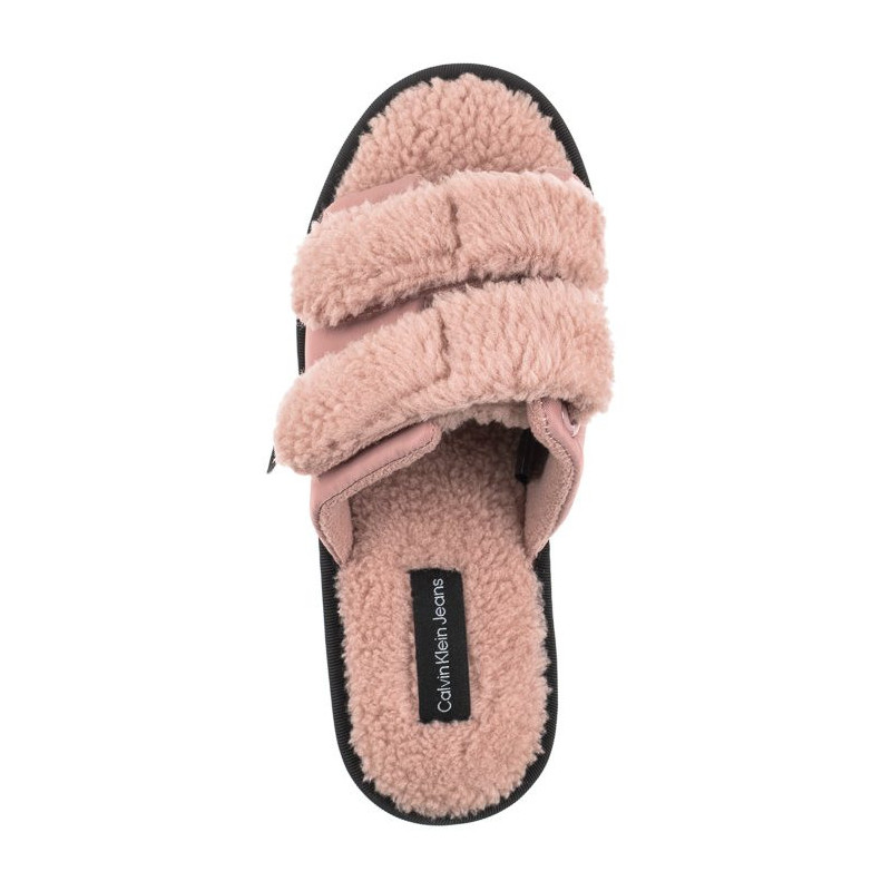 Calvin Klein Home Slide Velcro Shearling YW0YW00861 0J0 Adobe Rose (CK217-a) Sieviešu apavi/Flip Flops