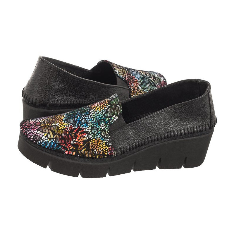 Maciejka Czarne + Kwiaty 5814A-20/00-1 (MA1009-c) batai