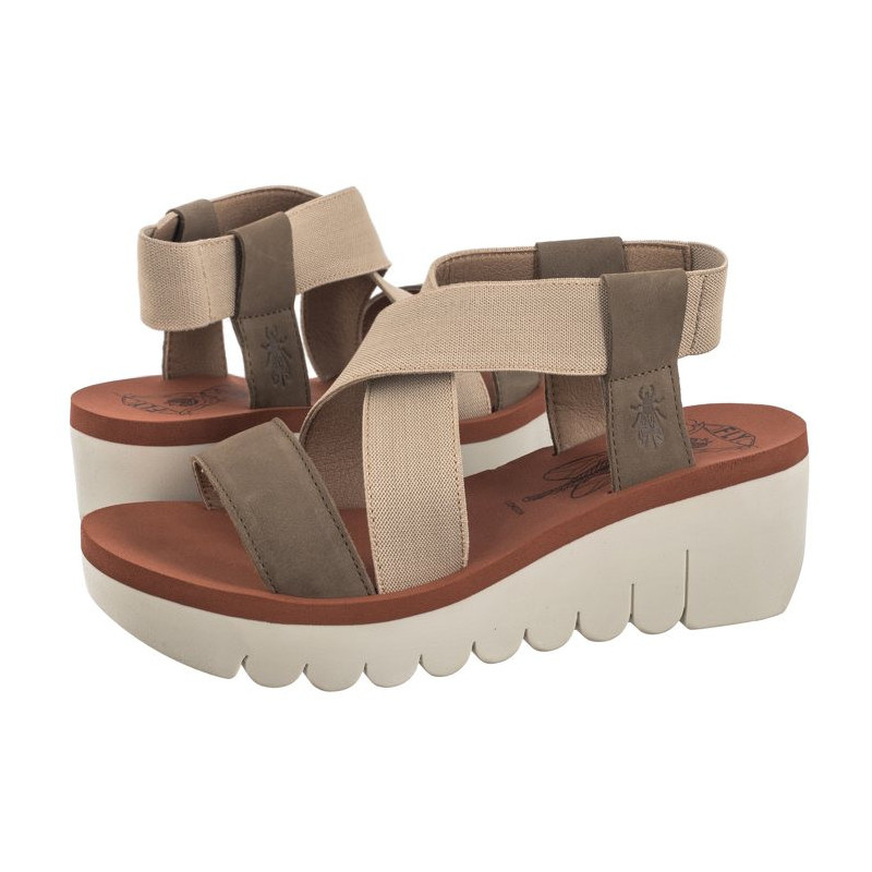 FLY London Yabi Cupi/Elas Milti/Beig/Bric P144922011 (FL383-b) shoes