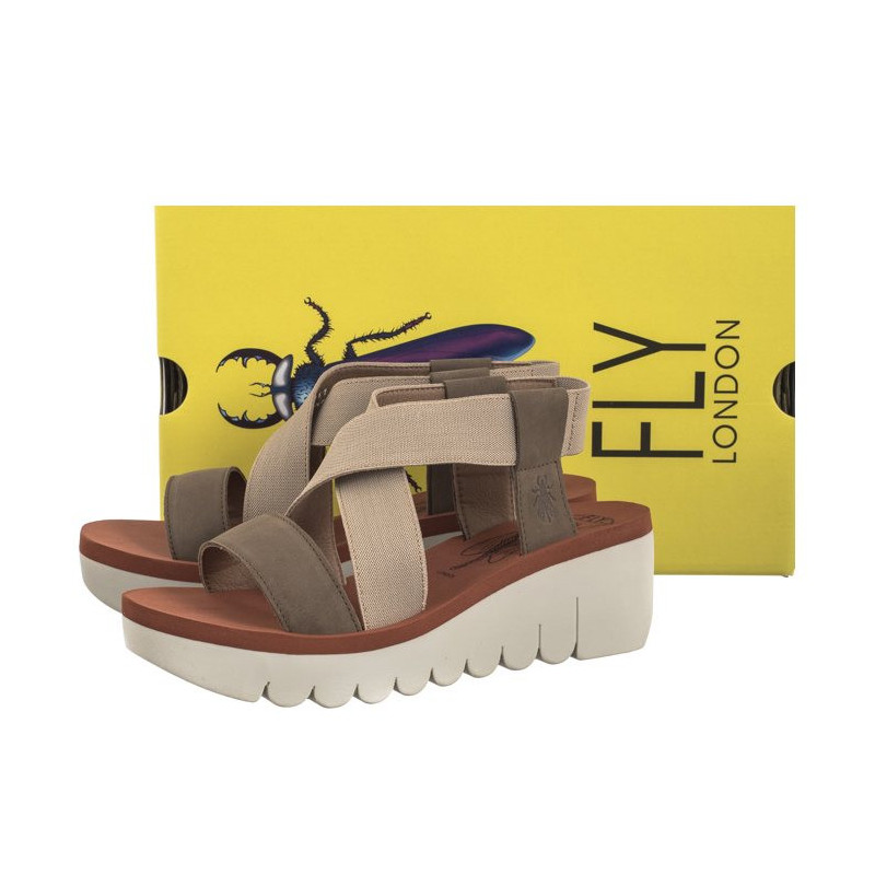 FLY London Yabi Cupi/Elas Milti/Beig/Bric P144922011 (FL383-b) shoes