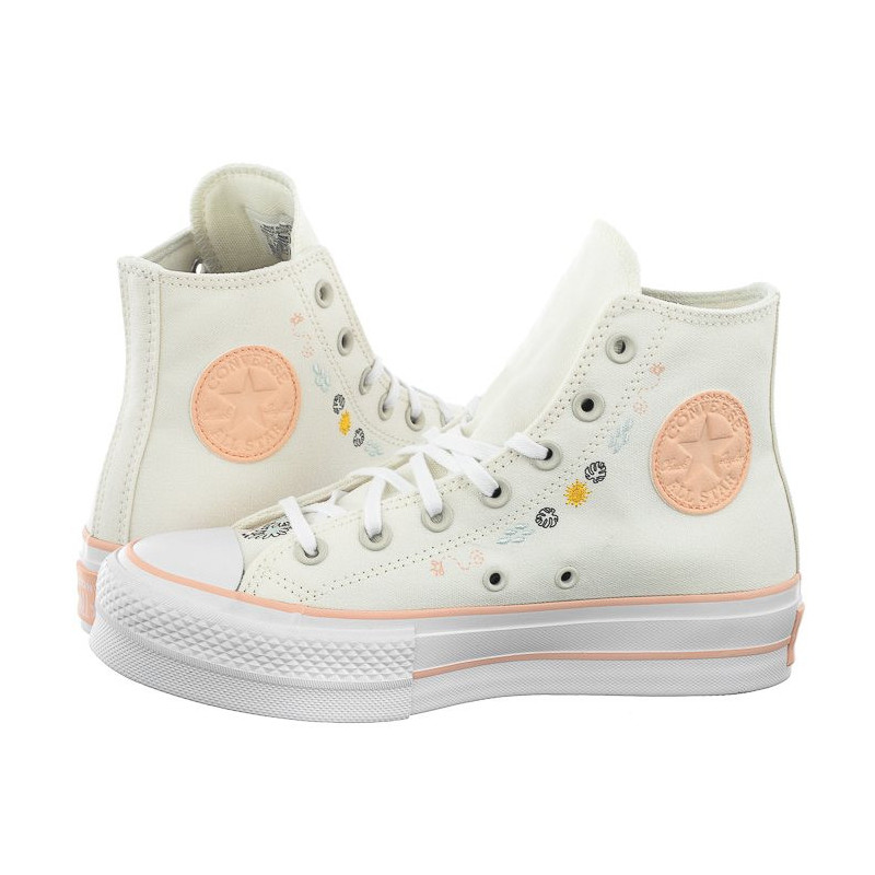 Converse CTAS Lift Hi Egret/Cheeky Coral/White A03516C (CO608-a) bateliai