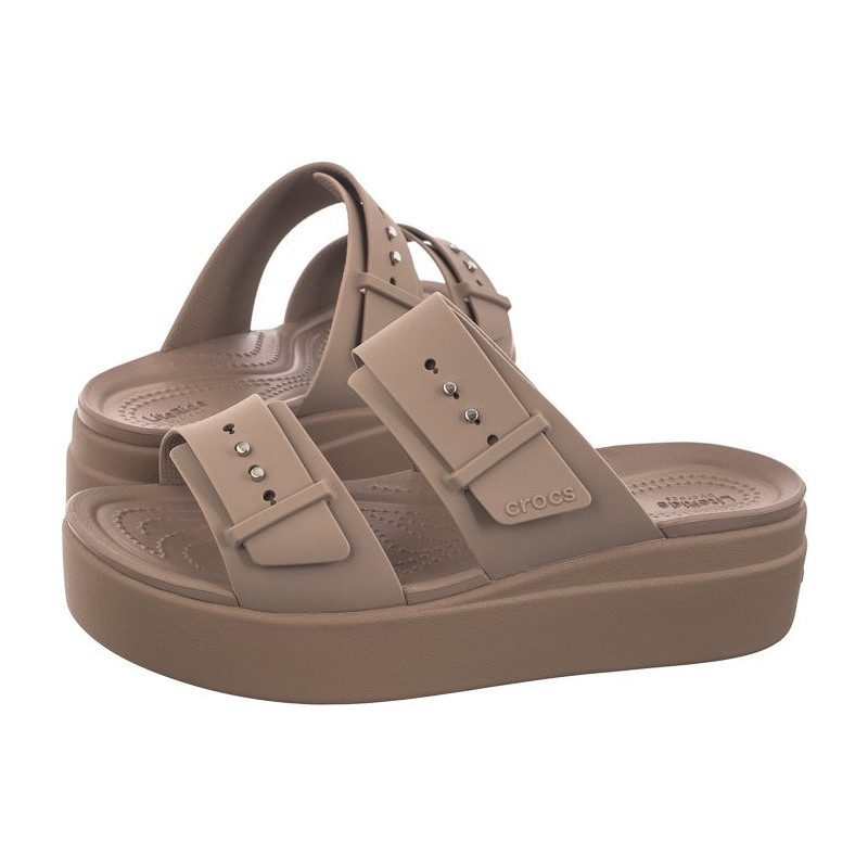 Crocs Brooklyn Buckle Low Wedge Bone 207431-2Q9 (CR293-c) Sieviešu apavi/Flip Flops